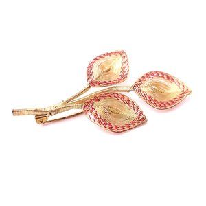 Vintage Filigree Leaf Brooch Pin